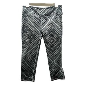 2/$30 Fabletics - Gray & Black Geometric Print Workout Leggings | Size M